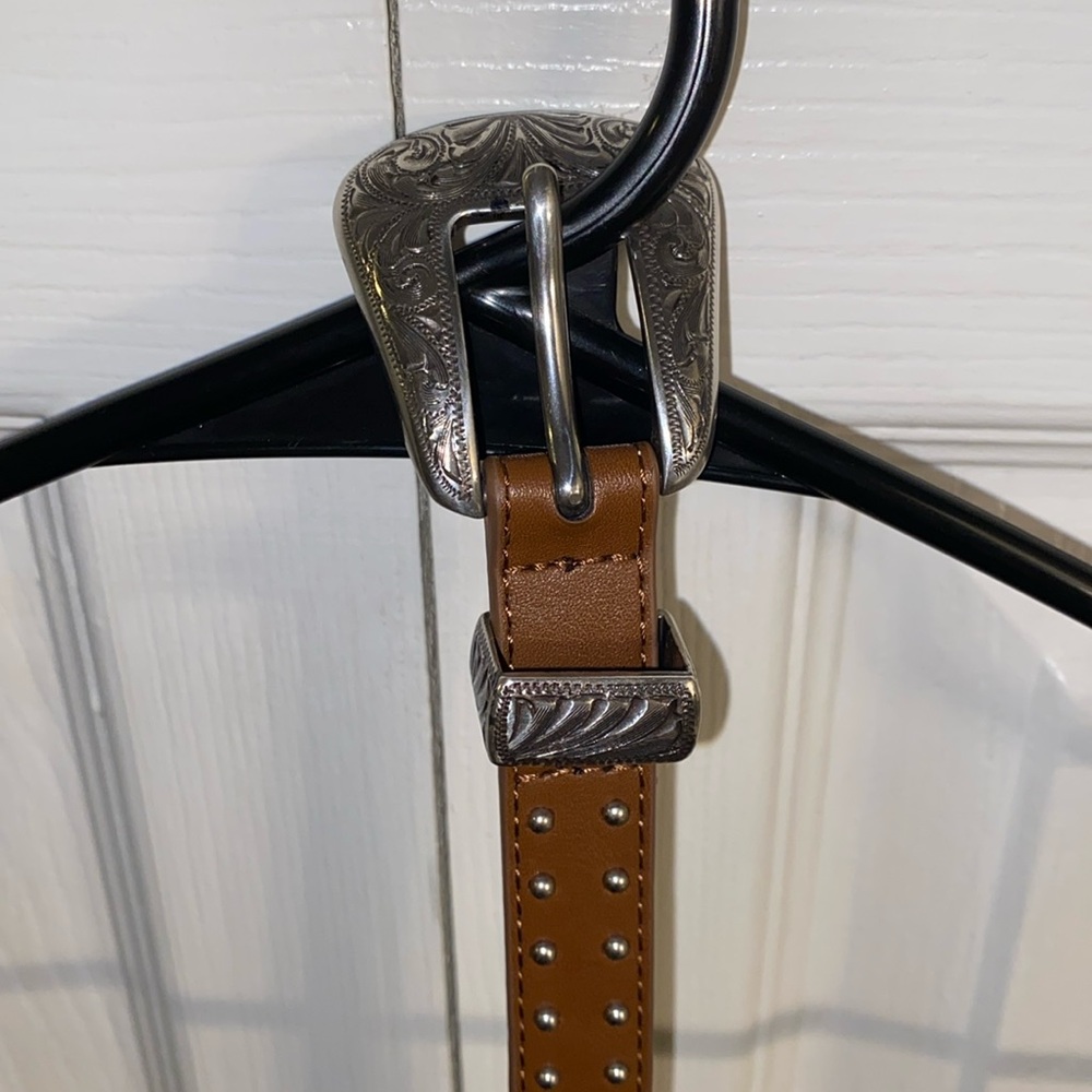 Western Studded Brown Belt
